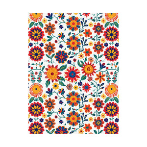 Mexican Floral Fiesta Pattern 026 - 18 in x 24 in Matte Poster
