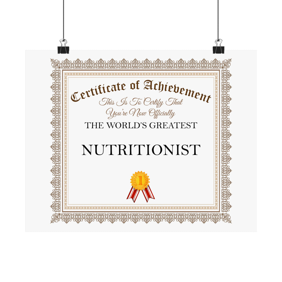 World's Greatest Nutritionist - 14 in x 11 in Matte Poster