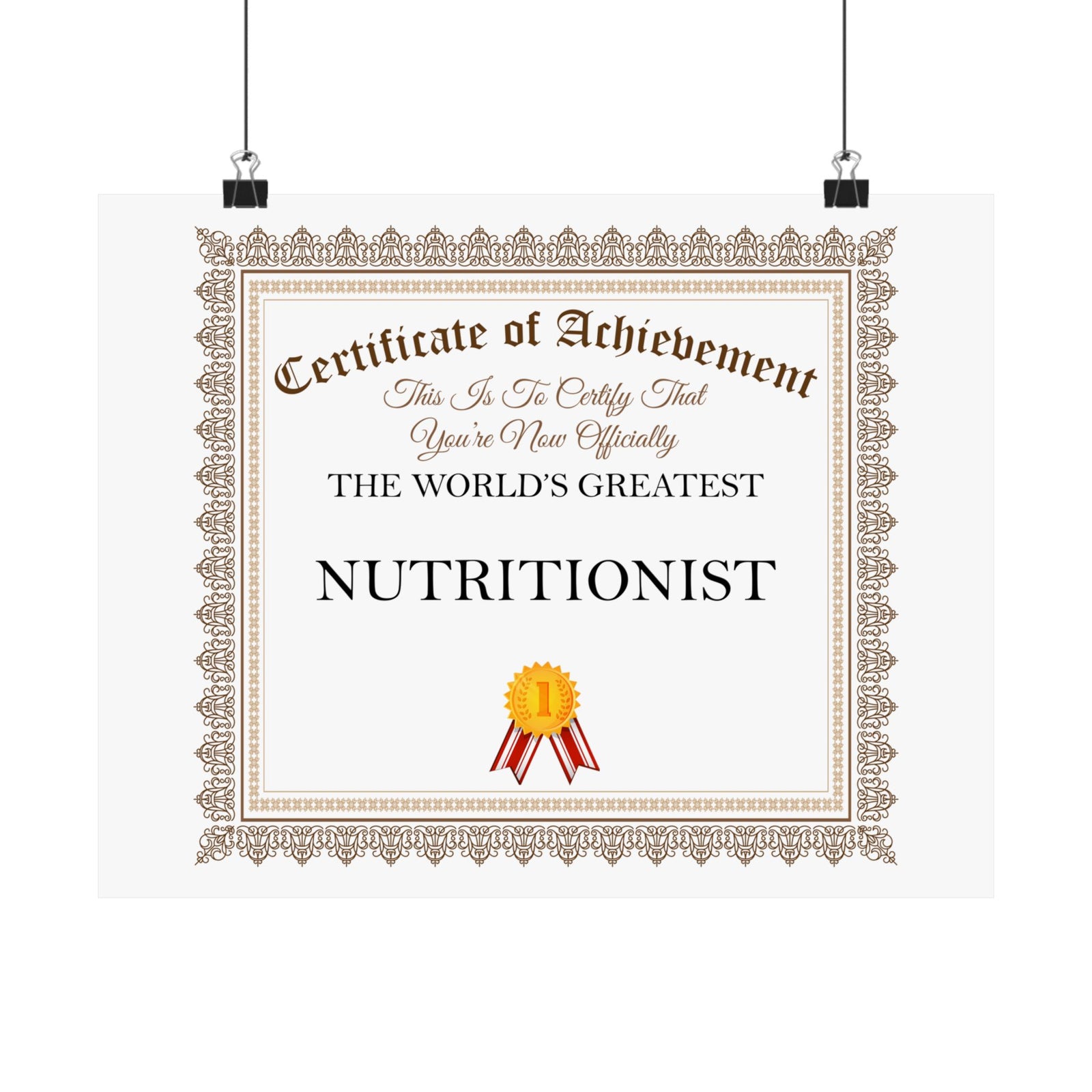 World's Greatest Nutritionist - 14 in x 11 in Matte Poster