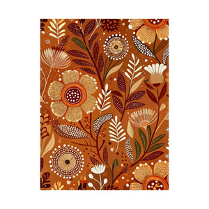 Folk Floral Pattern, Aboriginal Inspired 01 - 18 in x 24 in Matte Poster