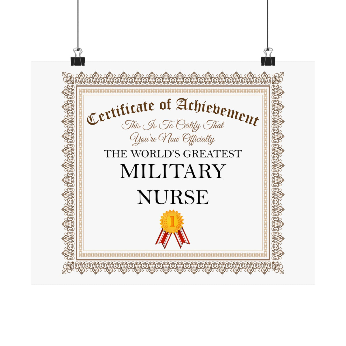 World's Greatest Military Nurse - 14 in x 11 in Matte Poster