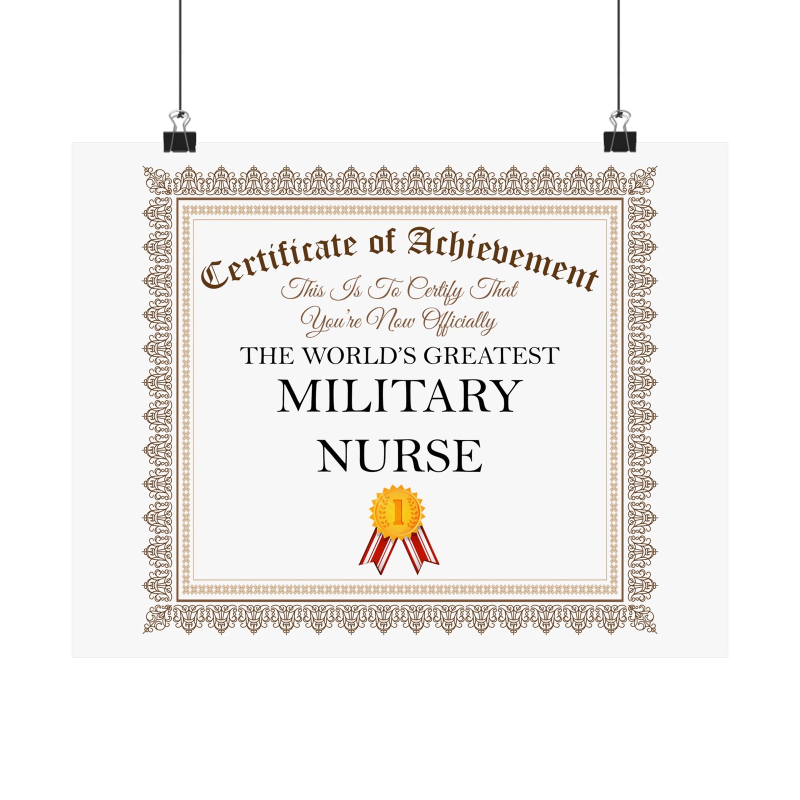 World's Greatest Military Nurse - 14 in x 11 in Matte Poster