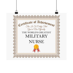 World's Greatest Military Nurse - 14 in x 11 in Matte Poster