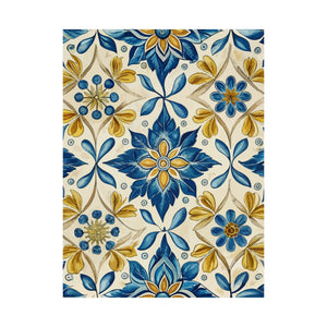 Folk Floral Pattern, Portuguese Inspired 01 - 18 in x 24 in Matte Poster
