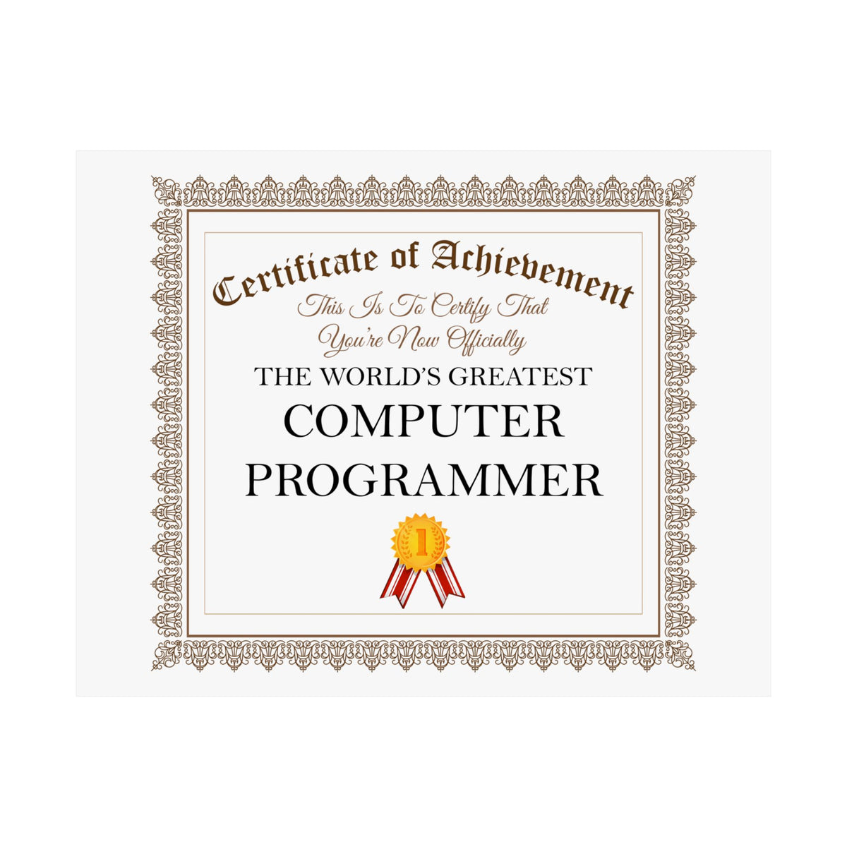 World's Greatest Computer Programmer - 14 in x 11 in Matte Poster