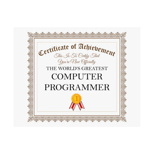 World's Greatest Computer Programmer - 14 in x 11 in Matte Poster