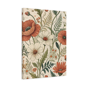 Wildflowers Pattern 017 - 18 in x 24 in Matte Canvas, Stretched, 1.25 in