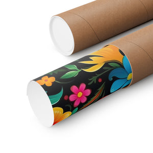Mexican Floral Fiesta Pattern 033 - 18 in x 24 in Matte Poster
