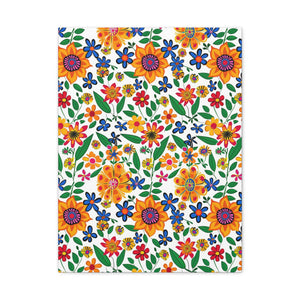 Mexican Floral Fiesta Pattern 007 - 18 in x 24 in Matte Canvas, Stretched, 1.25 in