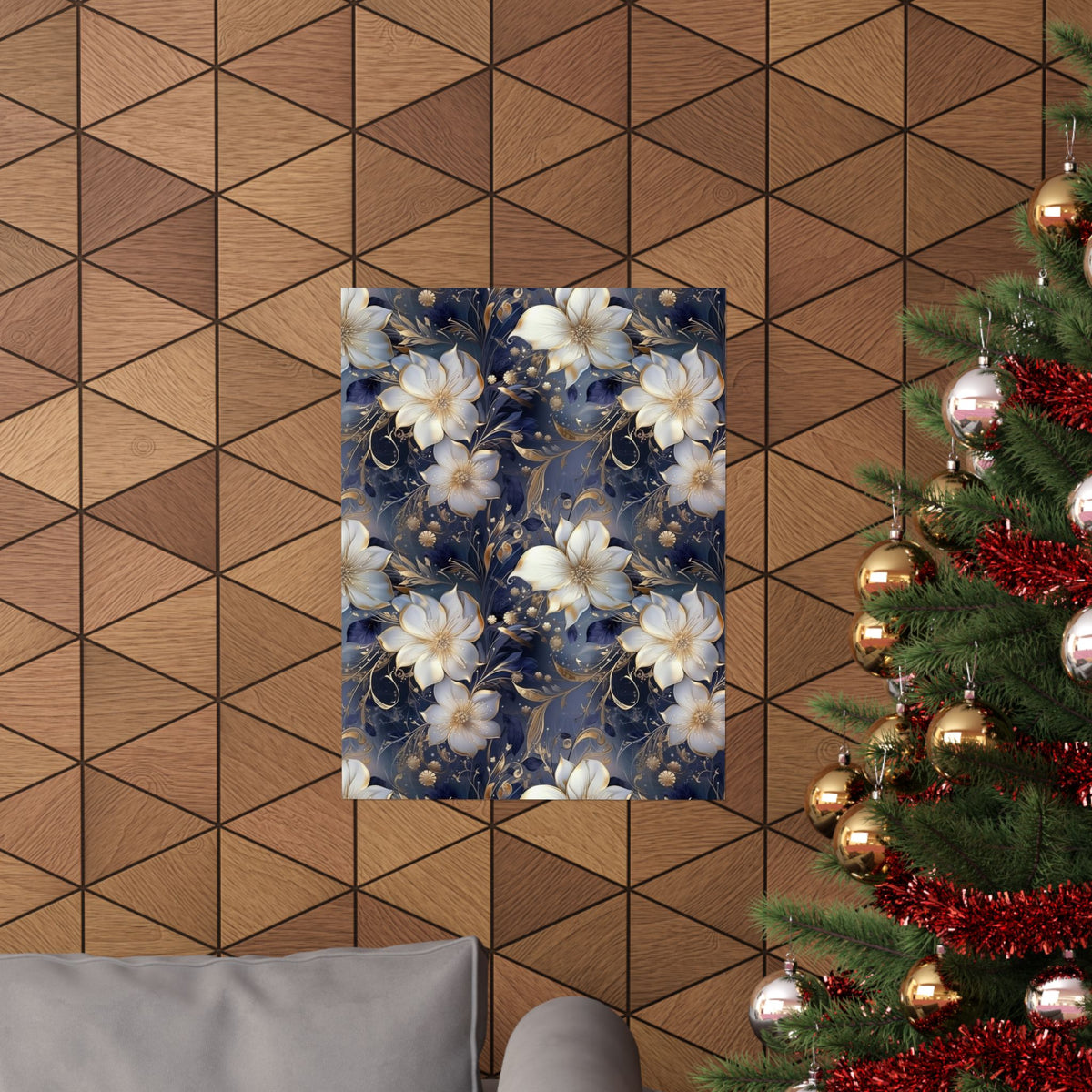 Nocturnal Bloom Pattern 010 - 18 in x 24 in Matte Poster