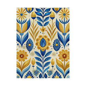 Folk Floral Pattern, Scandinavian Inspired 04 - 18 in x 24 in Matte Poster
