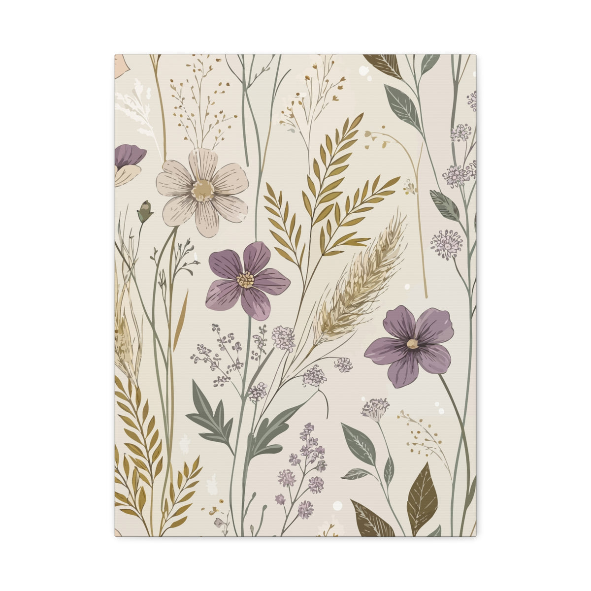 Wildflowers Pattern 060 - 18 in x 24 in Matte Canvas, Stretched, 1.25 in