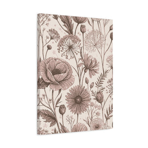 Wildflowers Pattern 124 - 18 in x 24 in Matte Canvas, Stretched, 1.25 in