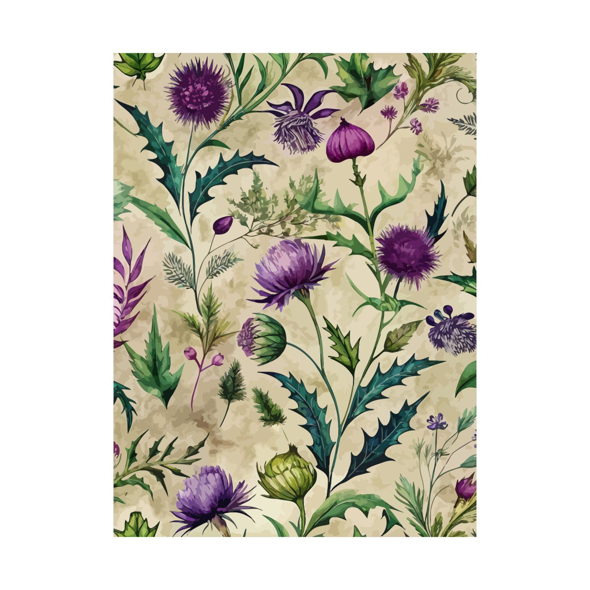 Folk Floral Pattern, Scottish Inspired 01 - 18 in x 24 in Matte Poster