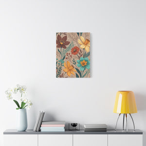 Wildflowers Pattern 172 - 18 in x 24 in Matte Canvas, Stretched, 1.25 in