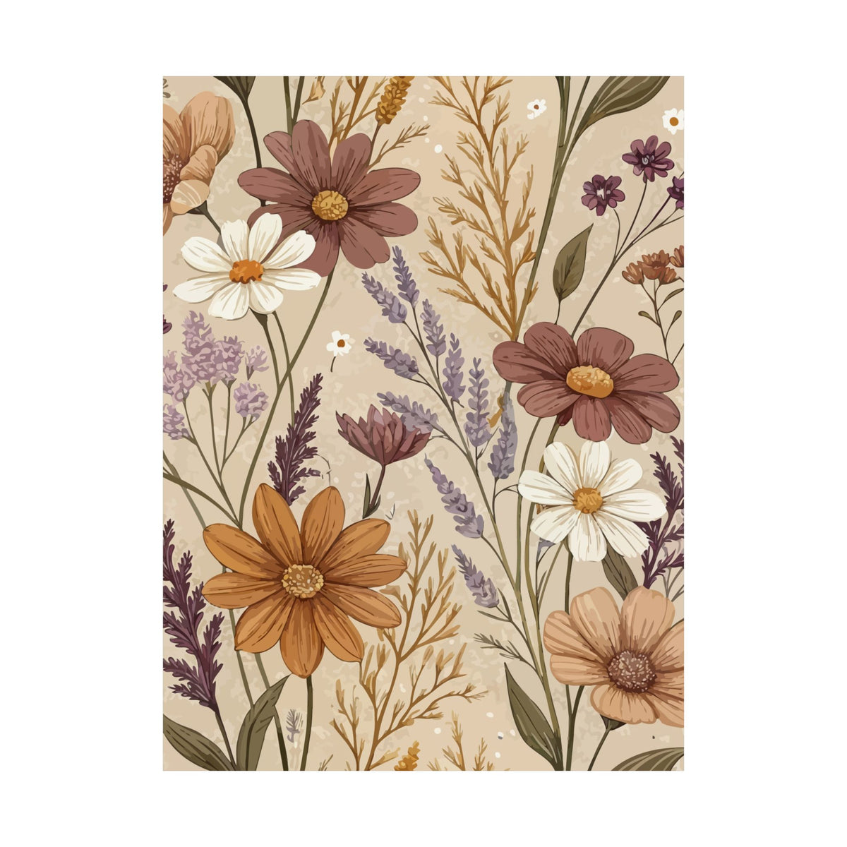 Wildflowers Pattern 075 - 18 in x 24 in Matte Poster