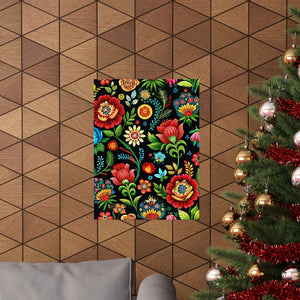 Folk Floral Pattern, Hungarian Inspired 07 - 18 in x 24 in Matte Poster