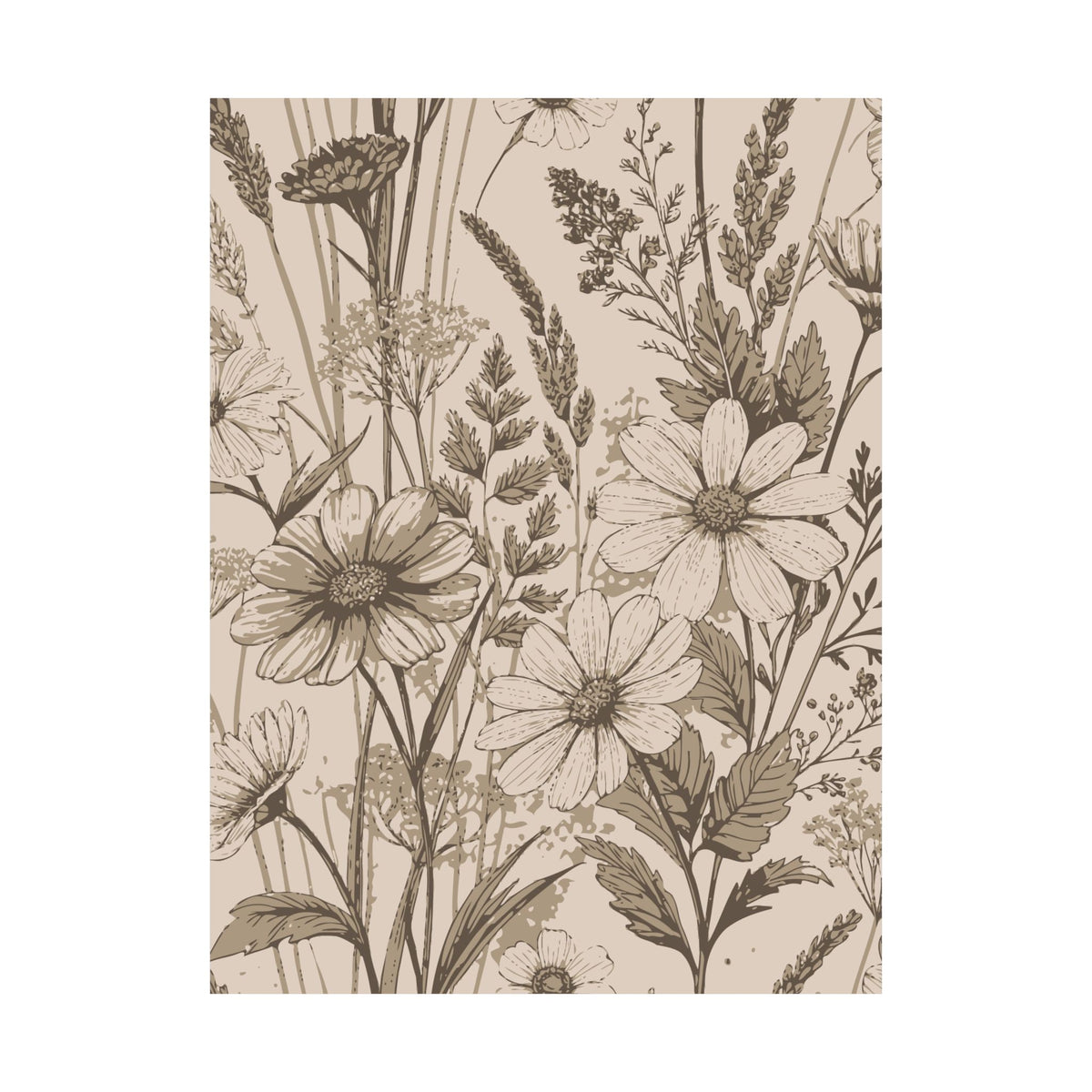 Wildflowers Pattern 103 - 18 in x 24 in Matte Poster