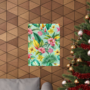 Folk Floral Pattern, Caribbean Inspired 01 - 18 in x 24 in Matte Poster