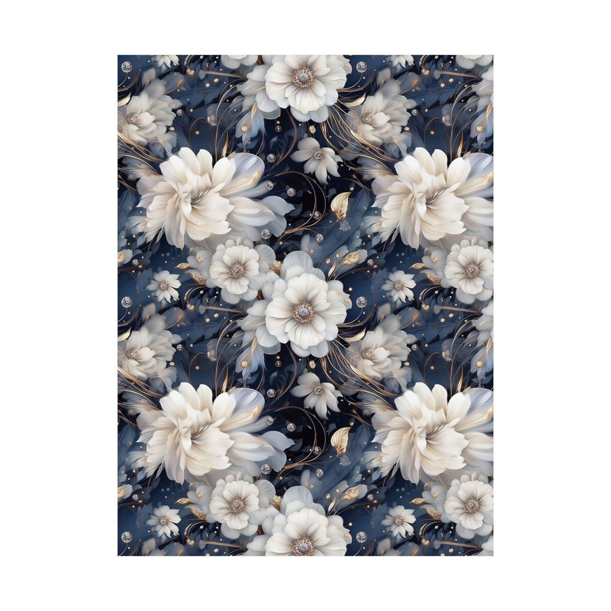 Nocturnal Bloom Pattern 002 - 18 in x 24 in Matte Poster