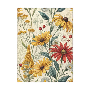 Wildflowers Pattern 030 - 18 in x 24 in Matte Canvas, Stretched, 1.25 in