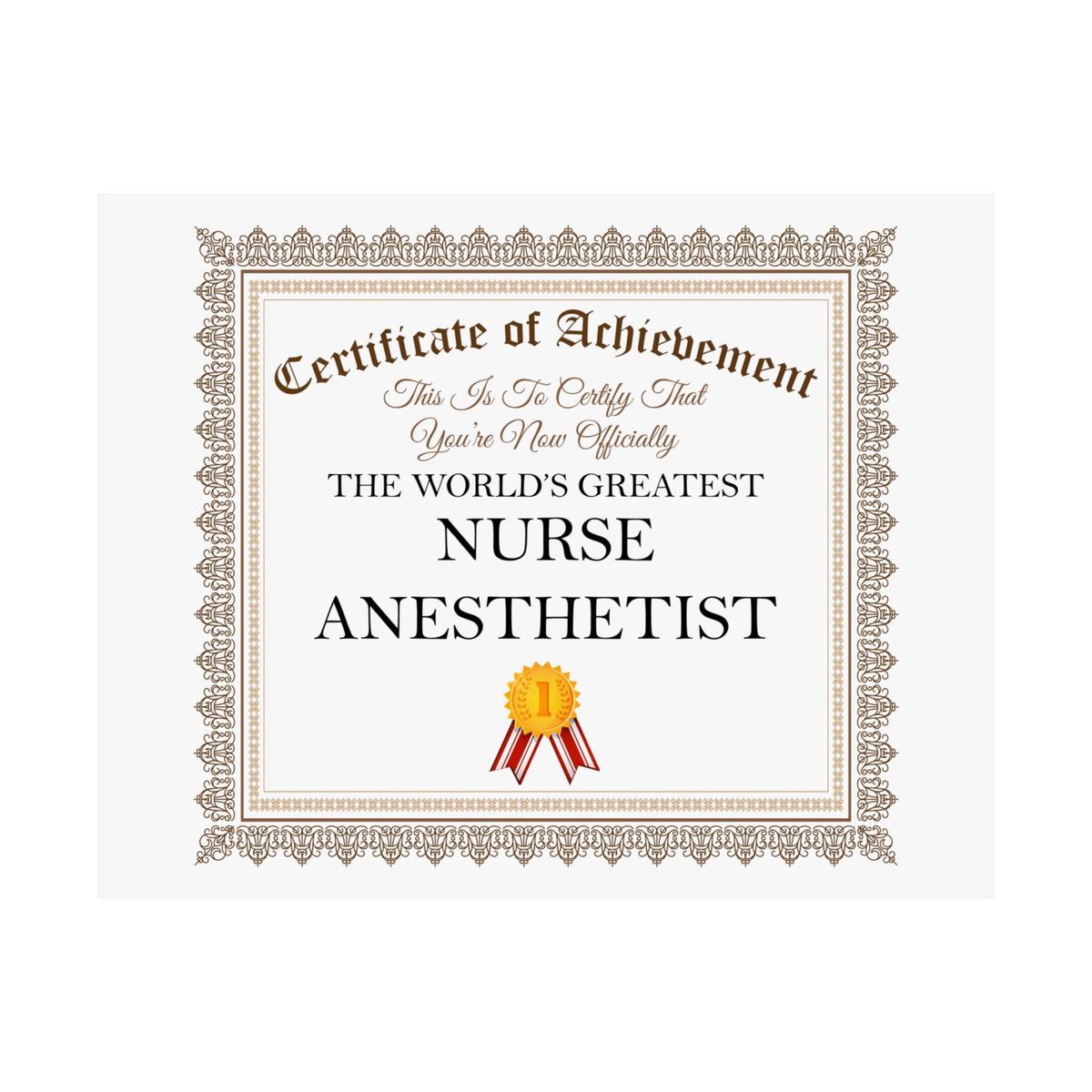World's Greatest Nurse Anesthetist - 14 in x 11 in Matte Poster