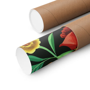 Folk Floral Pattern, Hungarian Inspired 06 - 18 in x 24 in Matte Poster