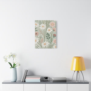 Wildflowers Pattern 144 - 18 in x 24 in Matte Canvas, Stretched, 1.25 in