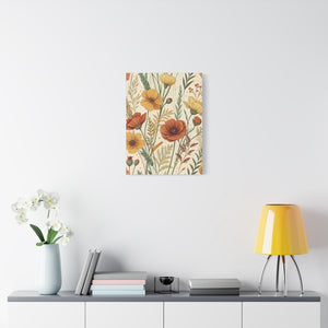 Wildflowers Pattern 007 - 18 in x 24 in Matte Canvas, Stretched, 1.25 in