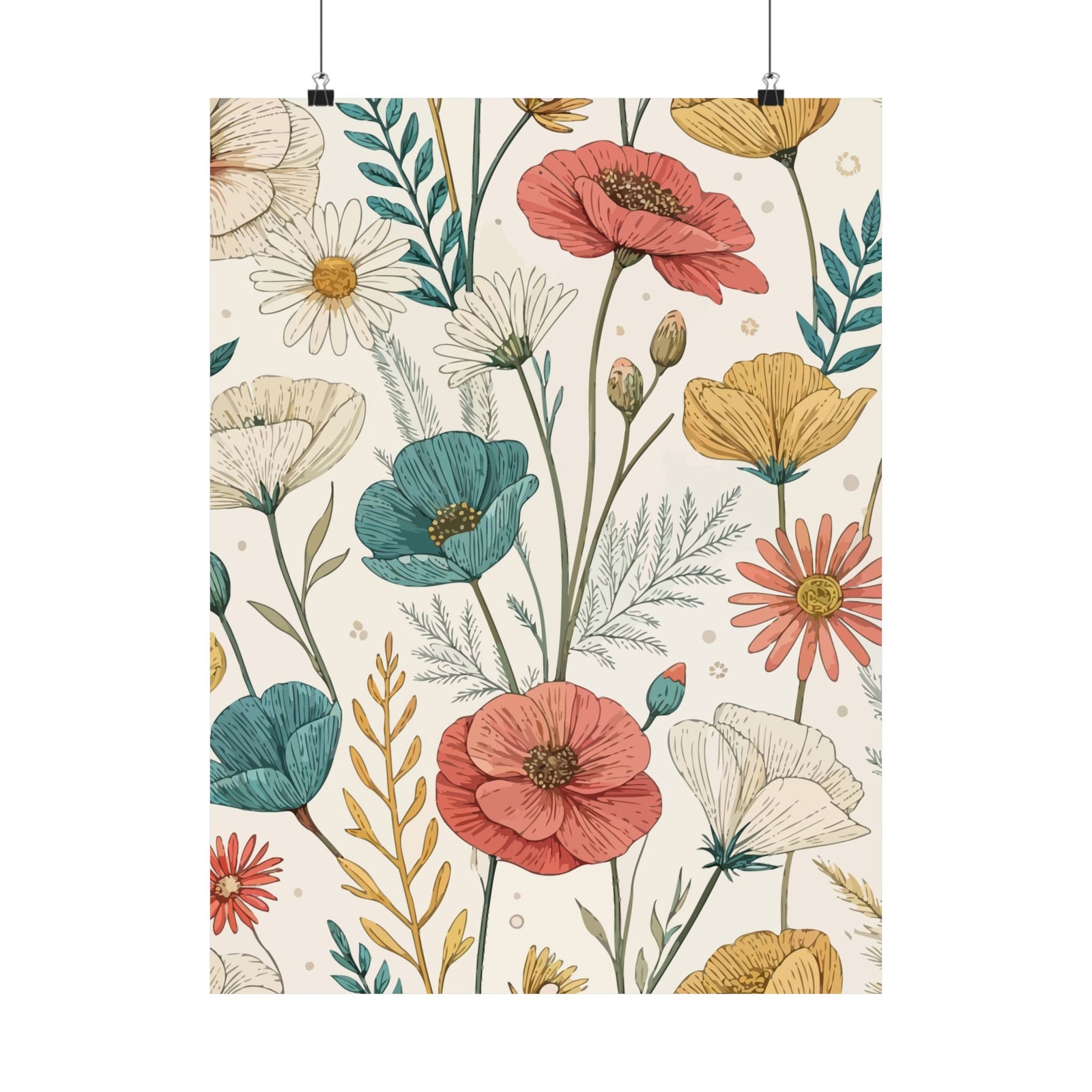 Wildflowers Pattern 066 - 18 in x 24 in Matte Poster