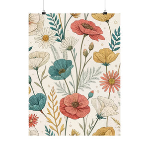 Wildflowers Pattern 066 - 18 in x 24 in Matte Poster