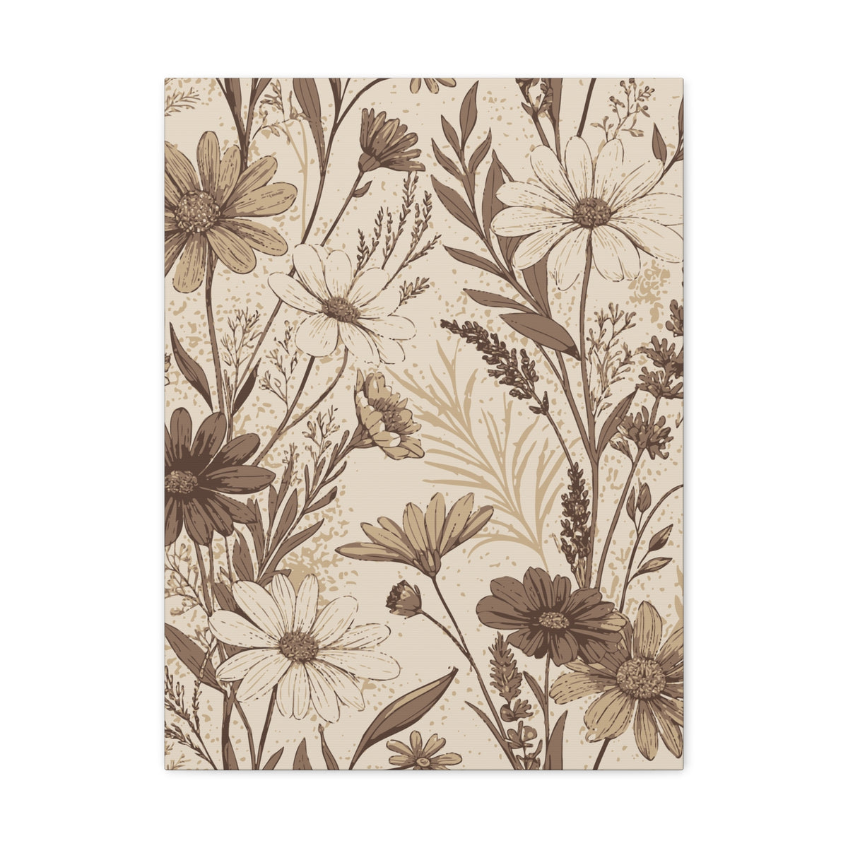 Wildflowers Pattern 076 - 18 in x 24 in Matte Canvas, Stretched, 1.25 in