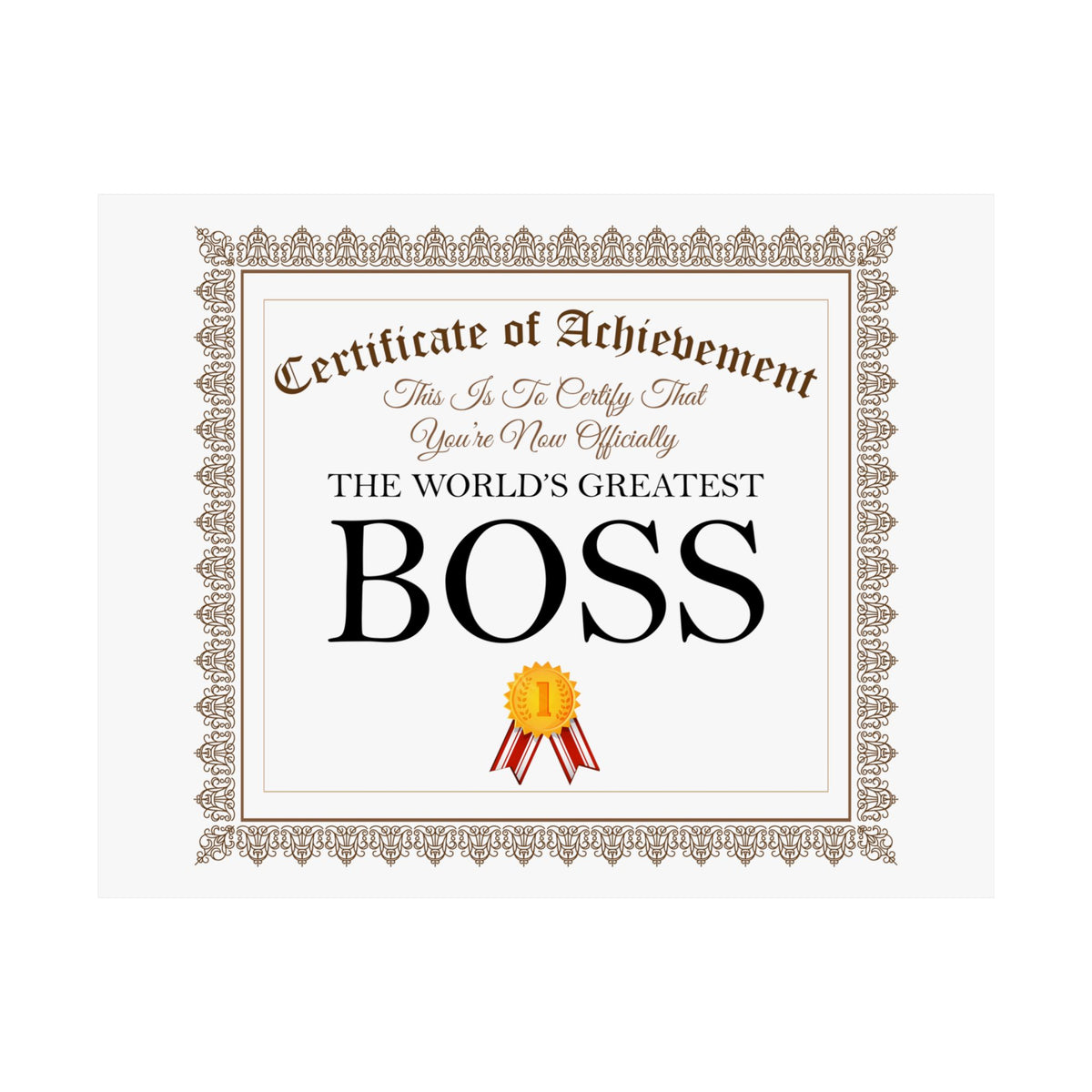 World's Greatest Boss - 14 in x 11 in Matte Poster