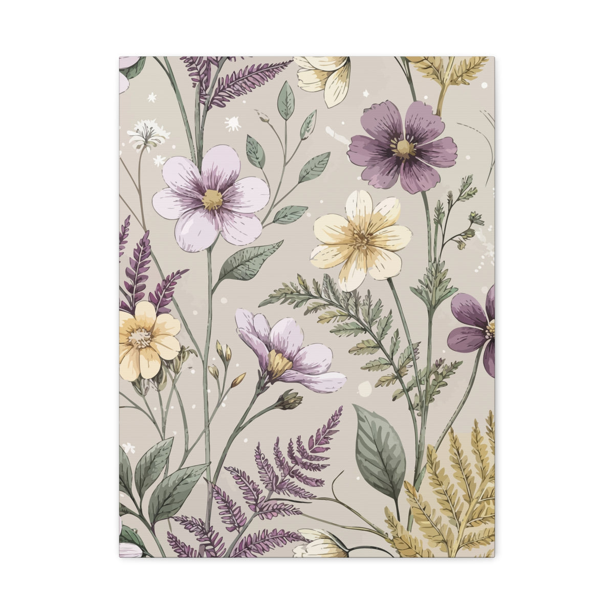 Wildflowers Pattern 088 - 18 in x 24 in Matte Canvas, Stretched, 1.25 in