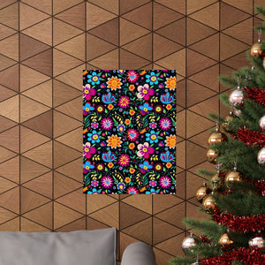 Mexican Floral Fiesta Pattern 034 - 18 in x 24 in Matte Poster