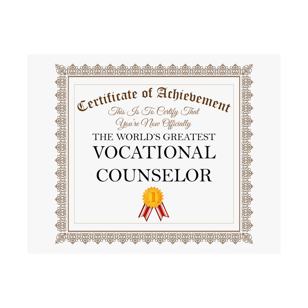 World's Greatest Vocational Counselor - 14 in x 11 in Matte Poster