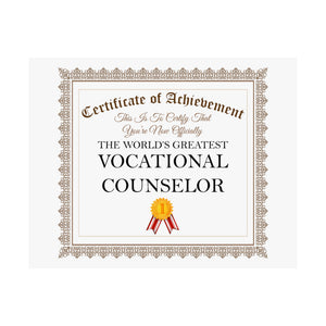World's Greatest Vocational Counselor - 14 in x 11 in Matte Poster