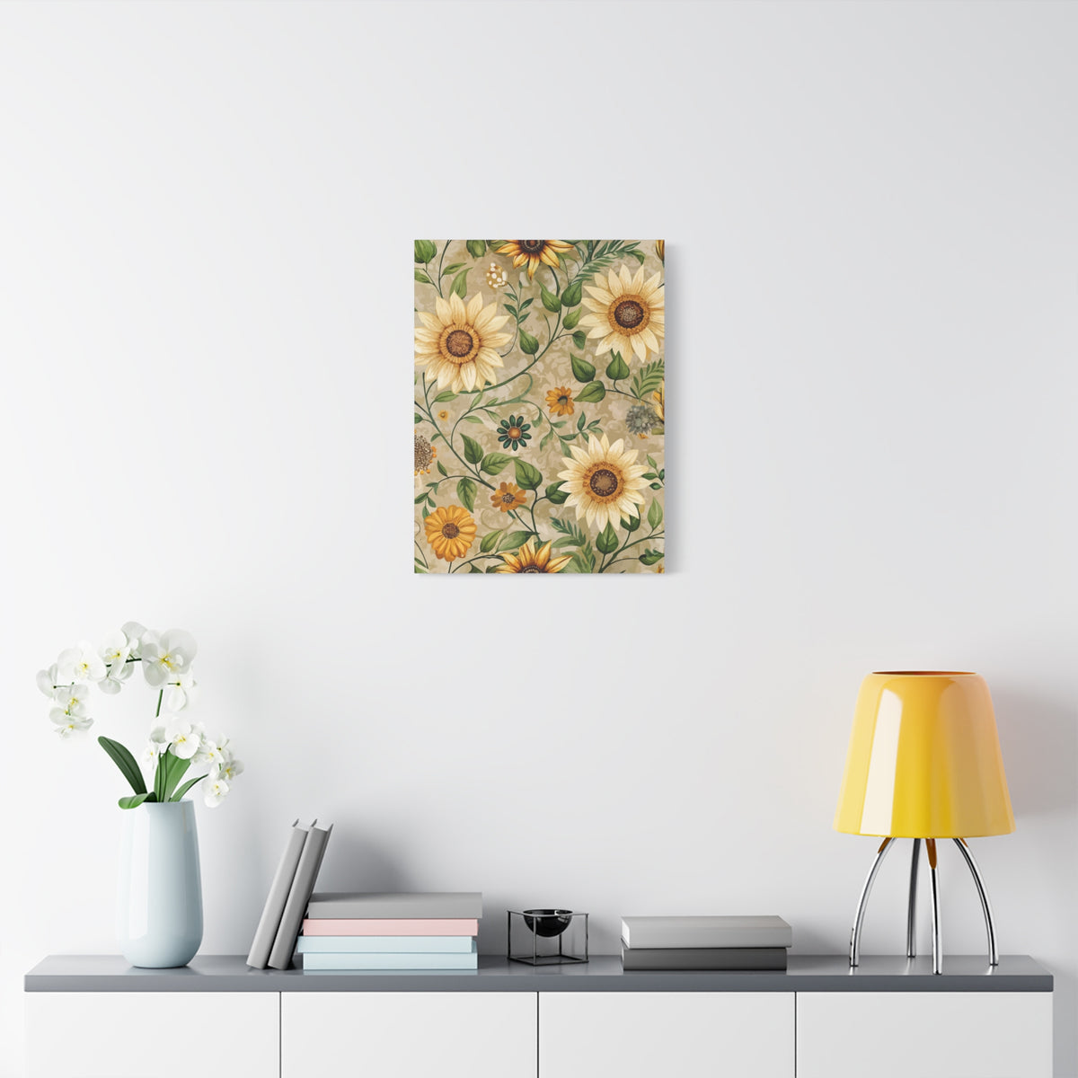 Folk Floral Pattern, Appalachian Inspired 01 - 18 in x 24 in Matte Canvas, Stretched, 1.25 in