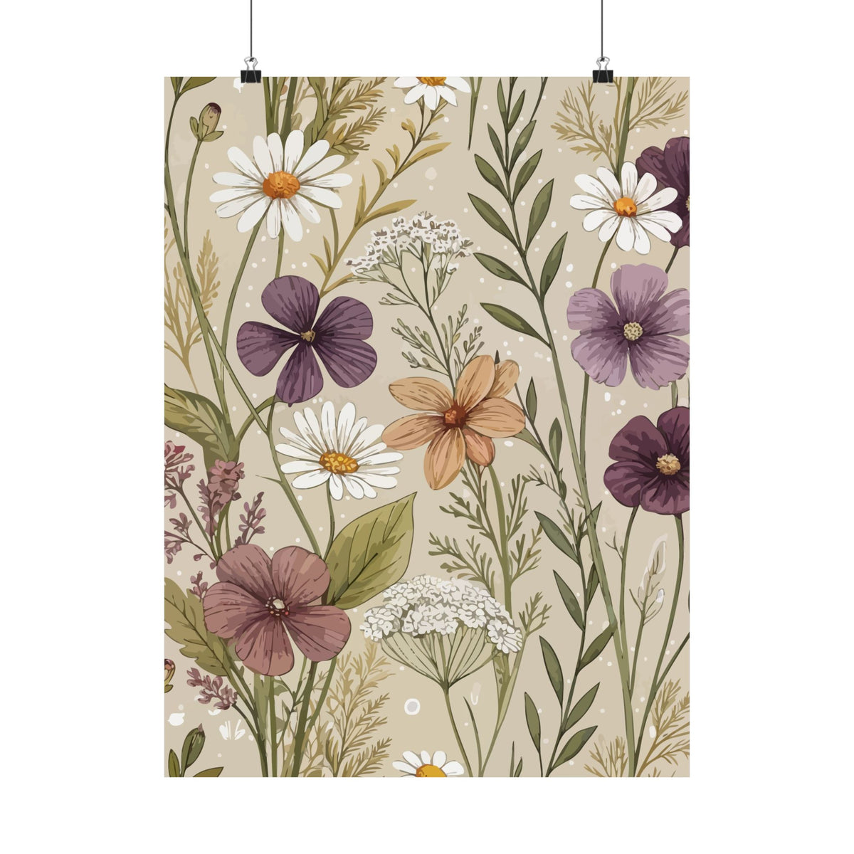 Wildflowers Pattern 078 - 18 in x 24 in Matte Poster