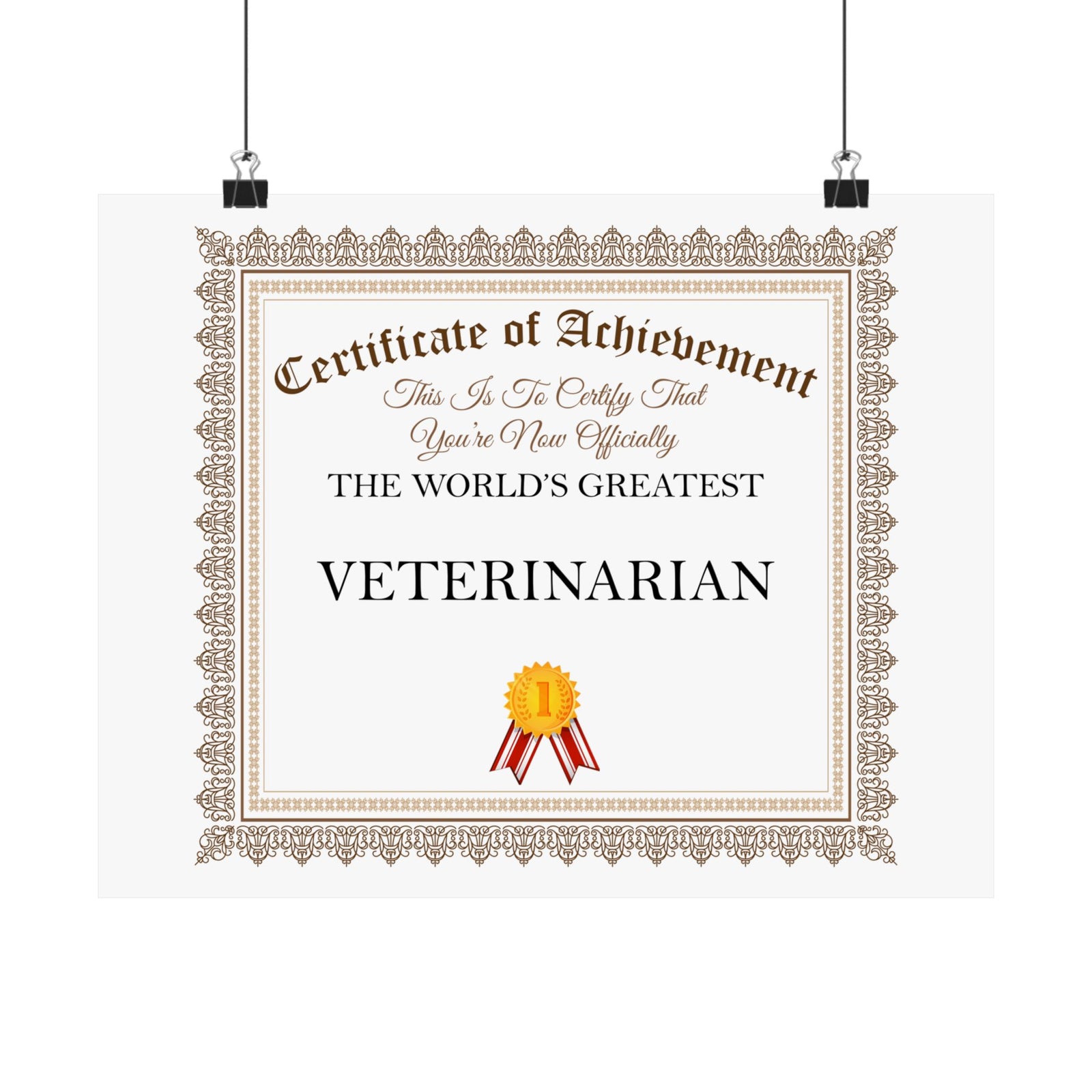 World's Greatest Veterinarian - 14 in x 11 in Matte Poster