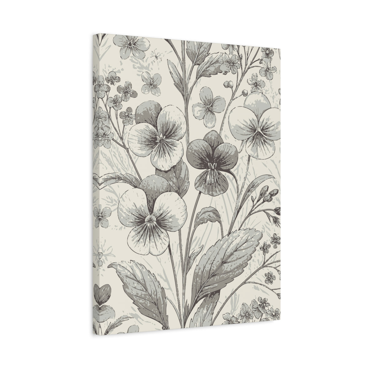 Wildflowers Pattern 159 - 18 in x 24 in Matte Canvas, Stretched, 1.25 in