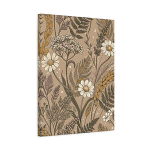 Wildflowers Pattern 080 - 18 in x 24 in Matte Canvas, Stretched, 1.25 in