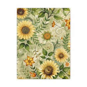 Folk Floral Pattern, Appalachian Inspired 04 - 18 in x 24 in Matte Canvas, Stretched, 1.25 in