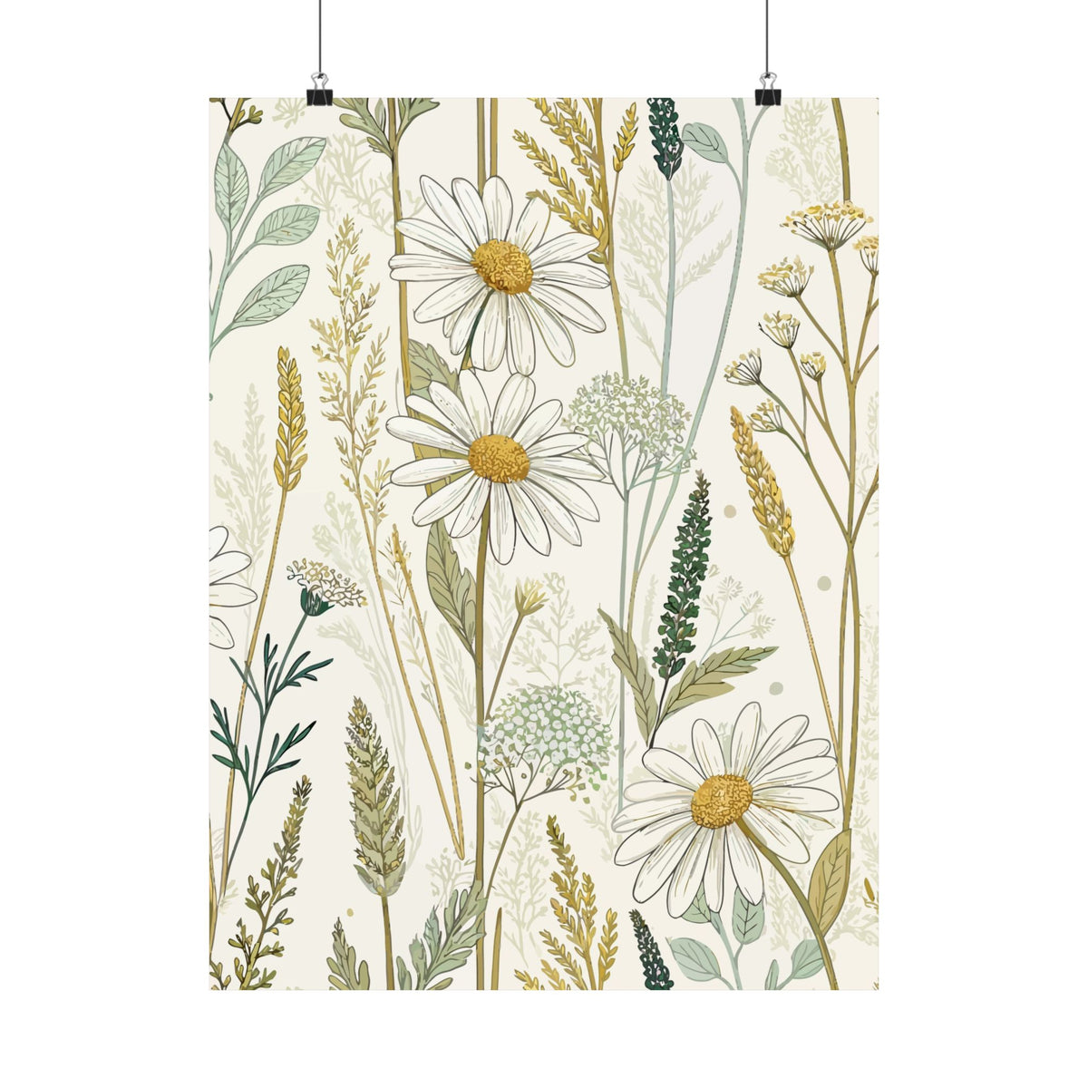 Wildflowers Pattern 061 - 18 in x 24 in Matte Poster