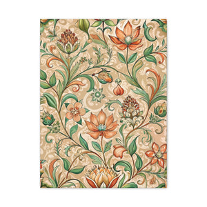 Folk Floral Pattern, Middle Eastern Inspired 02 - 18 in x 24 in Matte Canvas, Stretched, 1.25 in