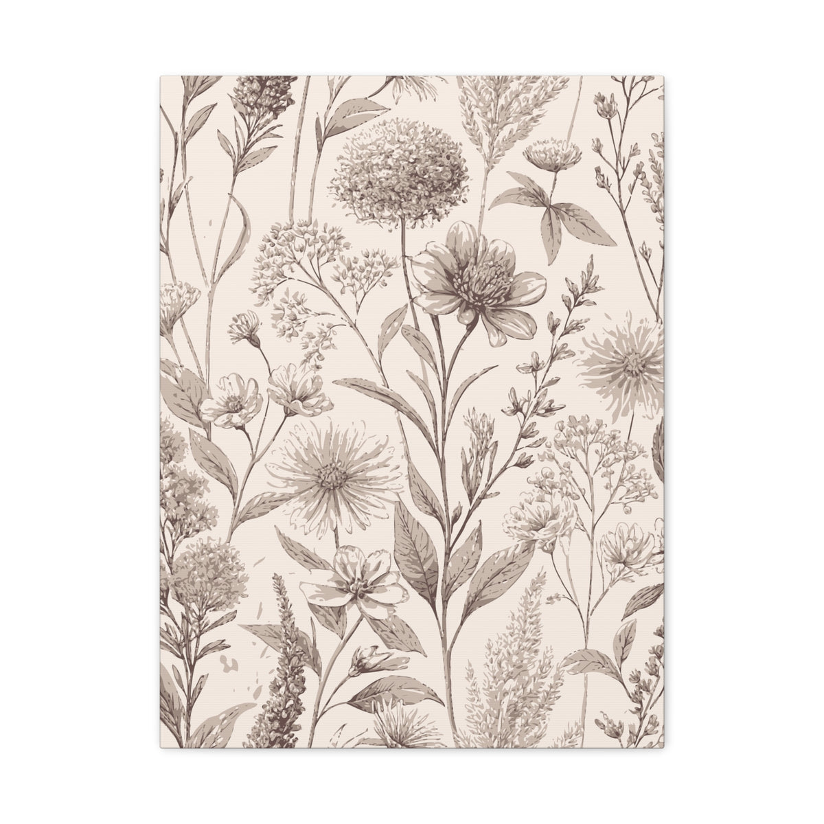 Wildflowers Pattern 120 - 18 in x 24 in Matte Canvas, Stretched, 1.25 in