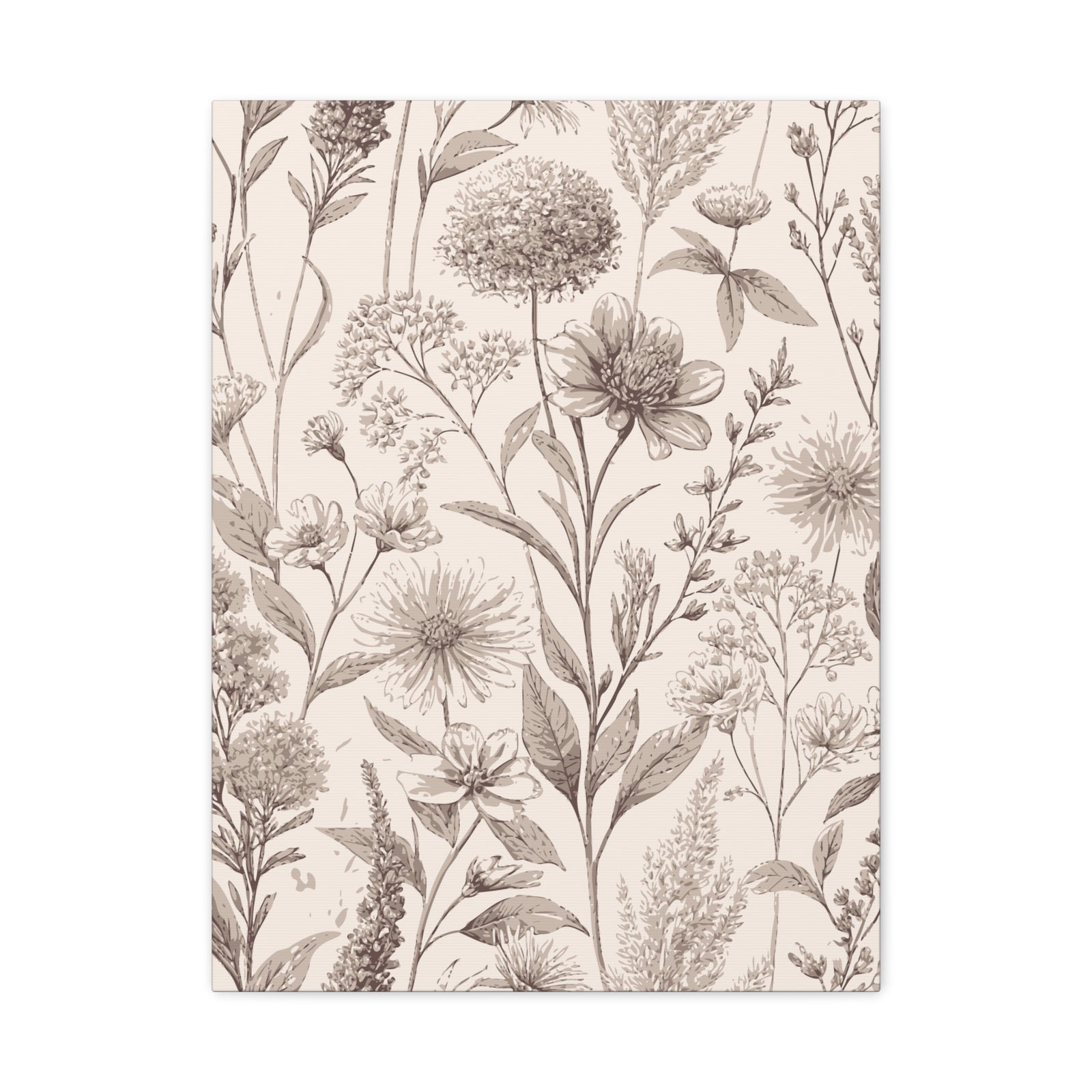 Wildflowers Pattern 120 - 18 in x 24 in Matte Canvas, Stretched, 1.25 in