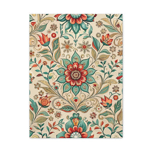Folk Floral Pattern, Moroccan Inspired 02 - 18 in x 24 in Matte Canvas, Stretched, 1.25 in