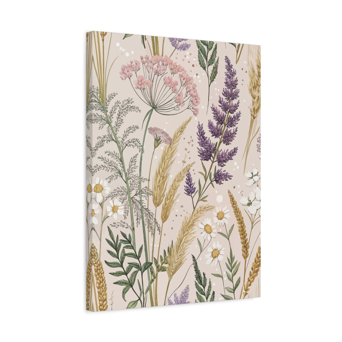 Wildflowers Pattern 145 - 18 in x 24 in Matte Canvas, Stretched, 1.25 in