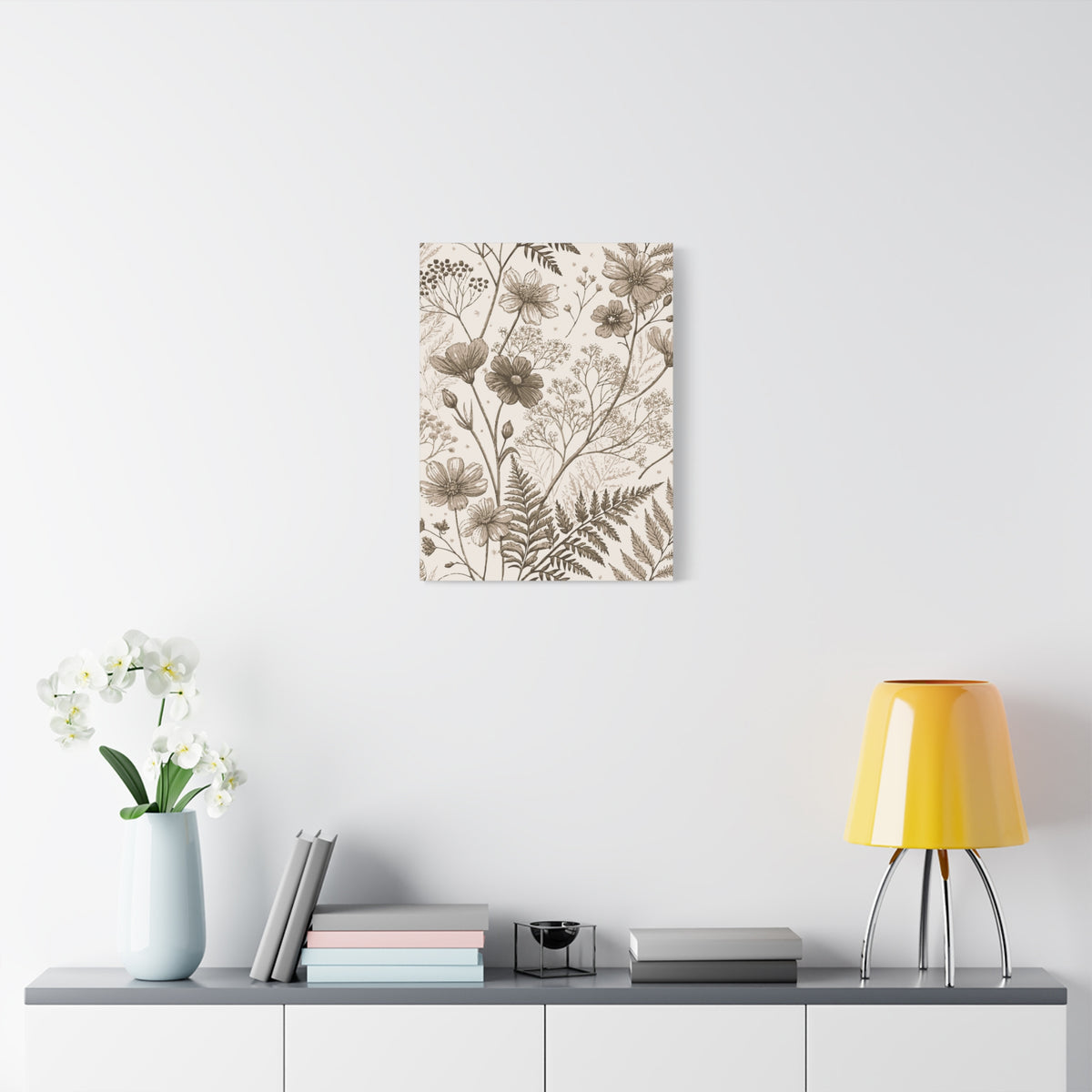 Wildflowers Pattern 115 - 18 in x 24 in Matte Canvas, Stretched, 1.25 in